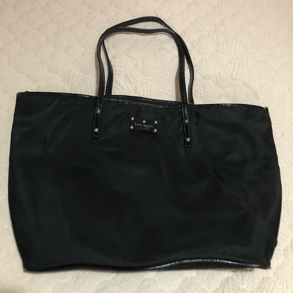 KATE SPADE BLACK NYLON DIAPER BAG